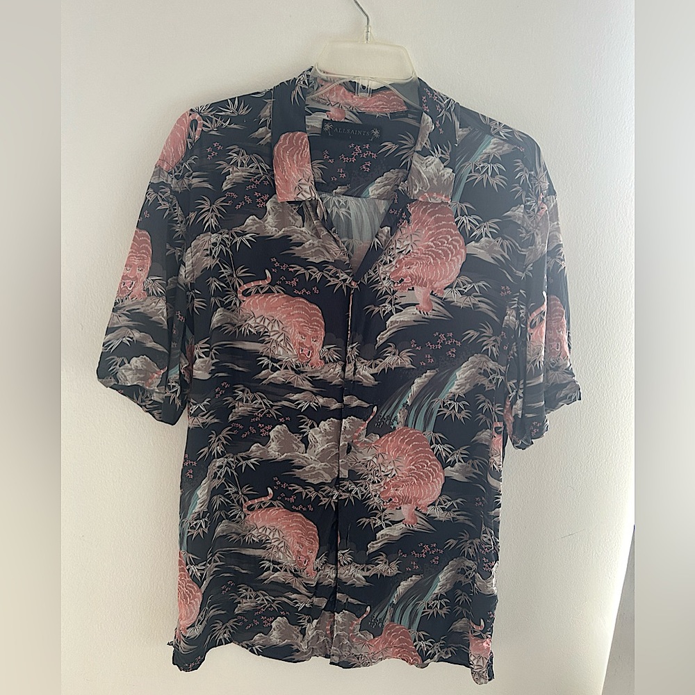 All Saints Button down Viscose Shirt Large